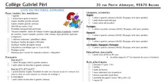 Liste des fournitures scolaires pour la rentrée 2024